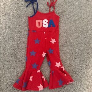 Red Star-Patterned Kids Bottoms
